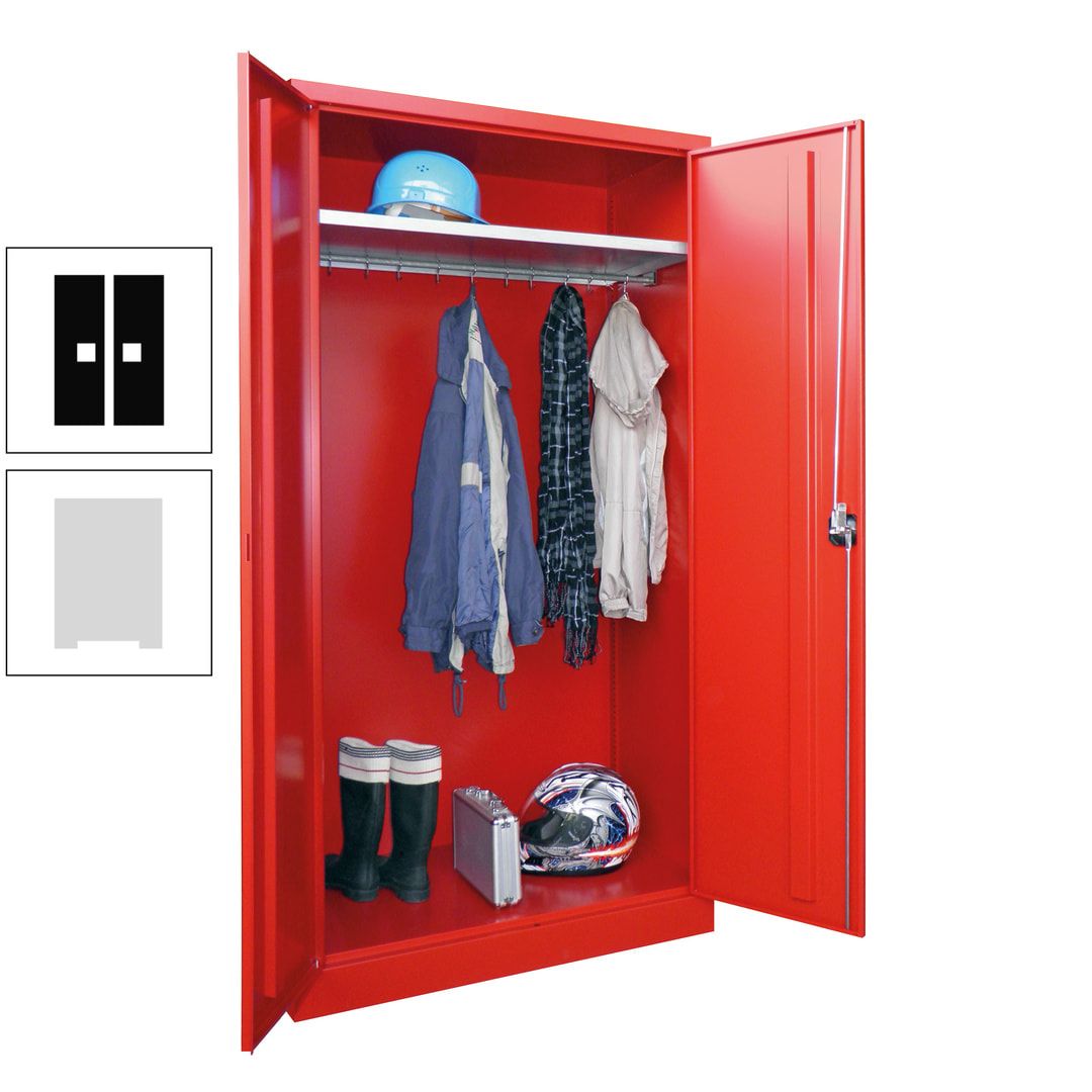Garderobenschrank - 1.950x1.000x500 mm (HxBxT) - Hutboden, pulverbeschichtet - anthrazitgrau