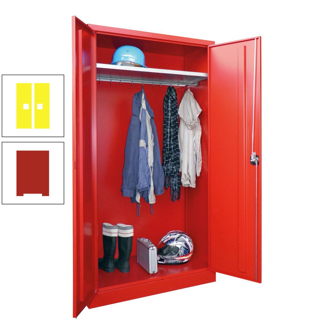 Garderobenschrank - 1.950x1.000x500 mm (HxBxT) - Hutboden, pulverbeschichtet - anthrazitgrau