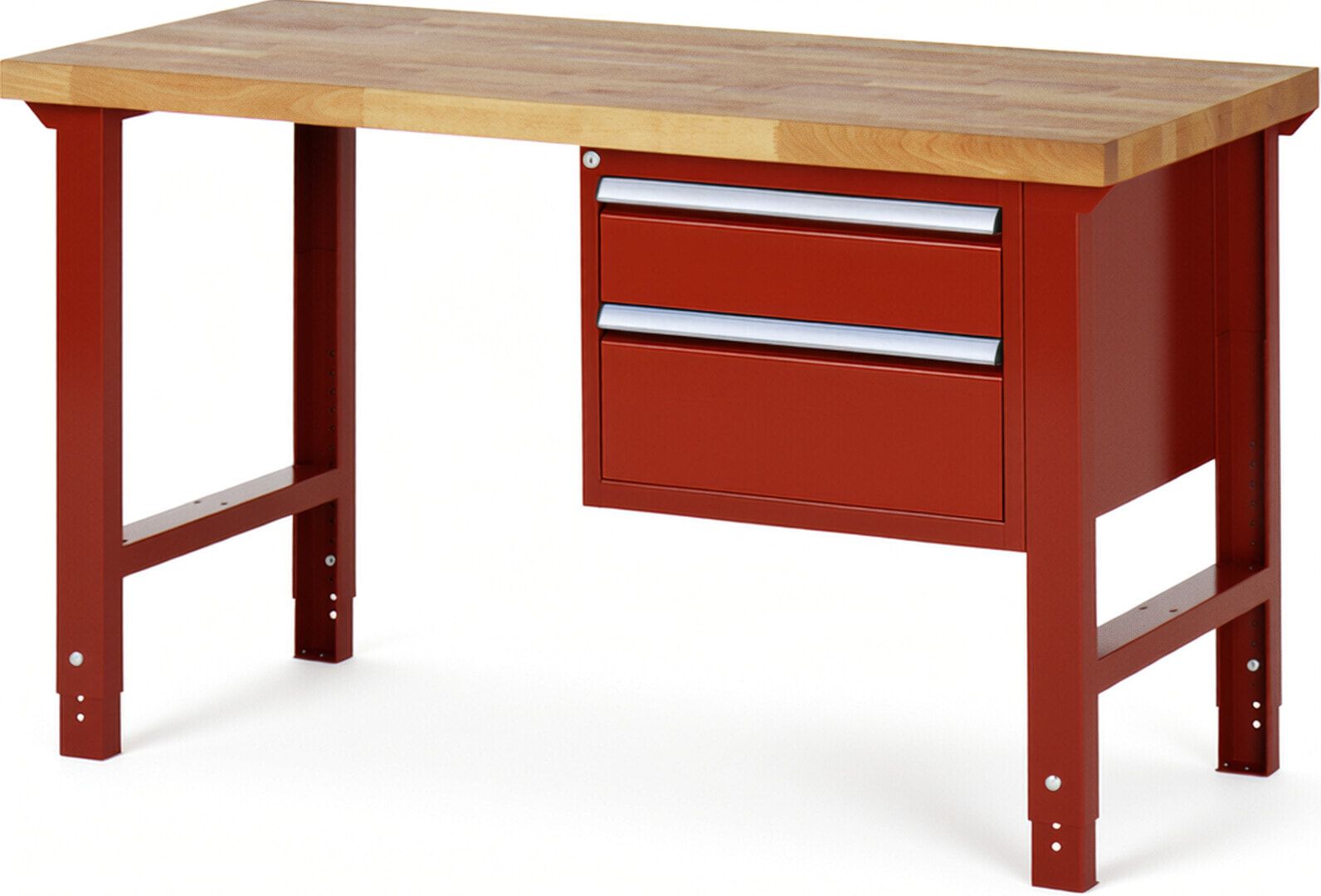 Werkbank - 2 Schubladen - Teilauszug - 150:1 / 210:1 - Höhe 790-1.140 mm - 1.500 x 700 mm (BxT) - 750 kg - Buche - Anthrazitgrau