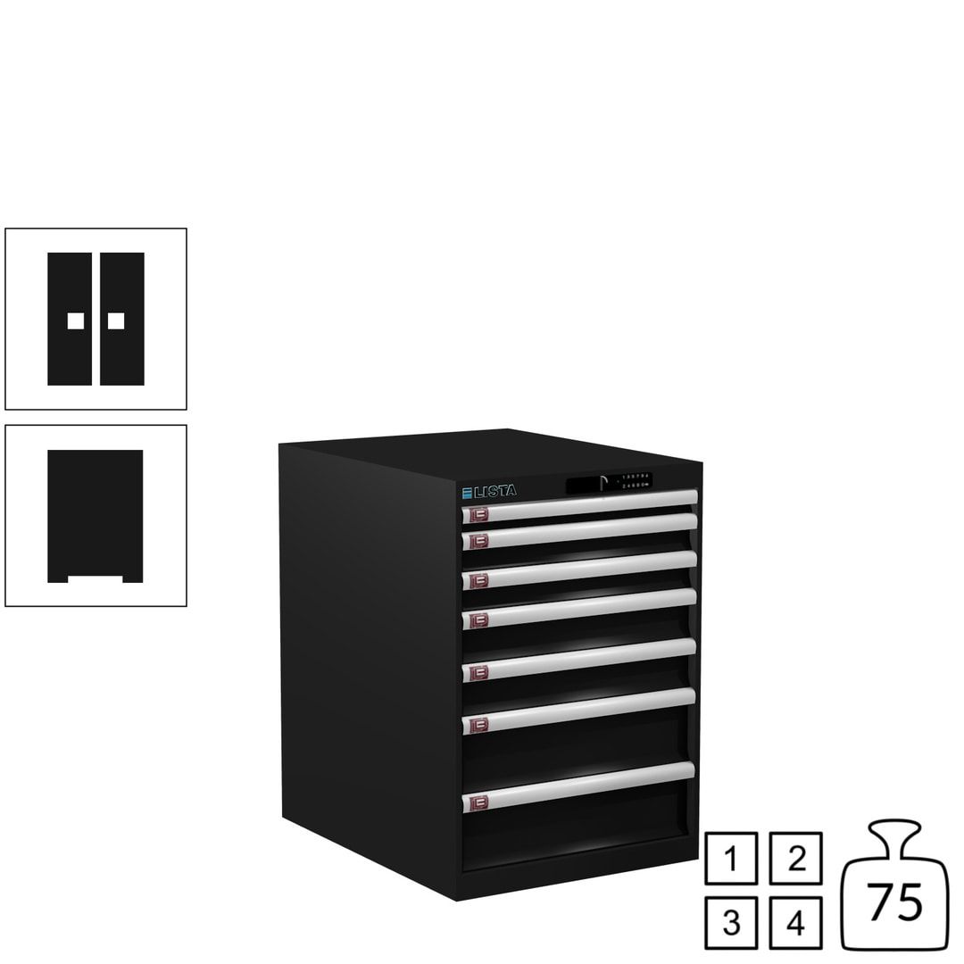 Lista Schubladenschrank - 14.354.010 - 800x564x725 mm (HxBxT) - 7 Schubladen - 75 kg - Key Lock - lichtblau (RAL 5012)