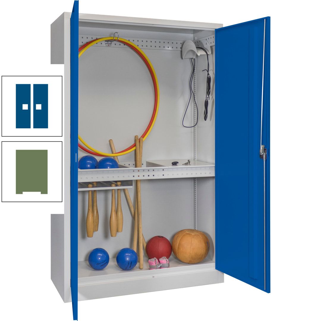 Sportschrank - Vollblechtüren - Variante 3 - 1.950x1.200x500 mm (HxBxT) - anthrazitgrau