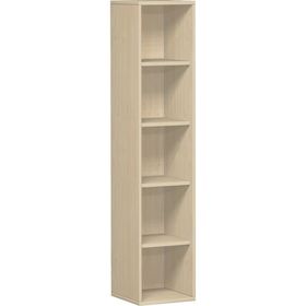 Büroregal, 5 Ordnerhöhen, modular, Metallsockel/Standfüße, Dreischicht-Feinspan, Einlegeboden, 1.920 x 425 mm (HxT), Breite und Dekor wählbar