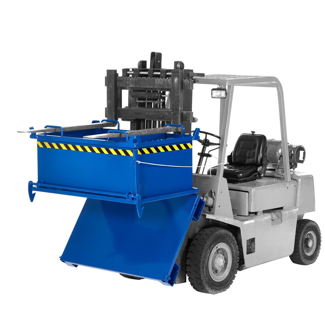 Klappbodenbehälter - 1.000 l Volumen - Traglast 1.250 kg - 2-fach stapelbar - kranbar - enzianblau