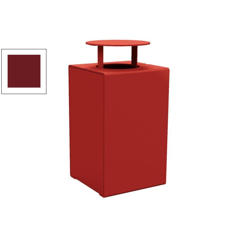 Abfalleimer aus Stahl - 120 l - 950 x 450 x 450 mm (HxBxT) - mit Deckel - Verankerungsstäbe - Farbe enzianblau