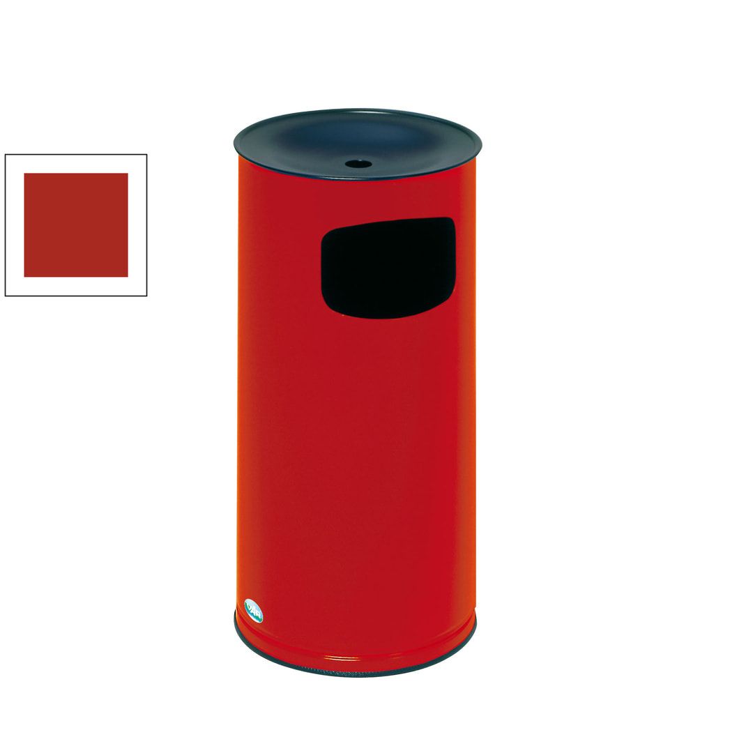 Abfallsammler - schwarzer Ascheraufsatz - rund - Volumen 44 l - 710 x 355 x 355 mm (HxBxT) - Edelstahl