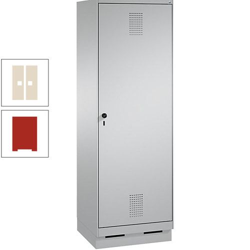Doppel-Spind, Garderobenschrank, 1 Tür für 2 Abteile a 300 mm, Korpus anthrazitgrau, Türen anthrazitgrau, 1.800 x 600 x 500 mm (HxBxT)