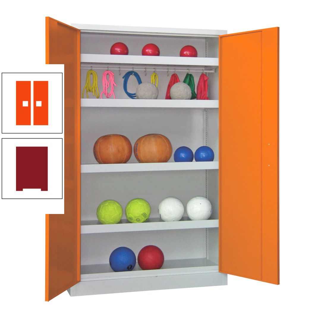 Ballschrank - Vollblechtüren - 4 Böden - 1 Hakenleiste - 1.950x1.200x500 mm (HxBxT) - anthrazitgrau