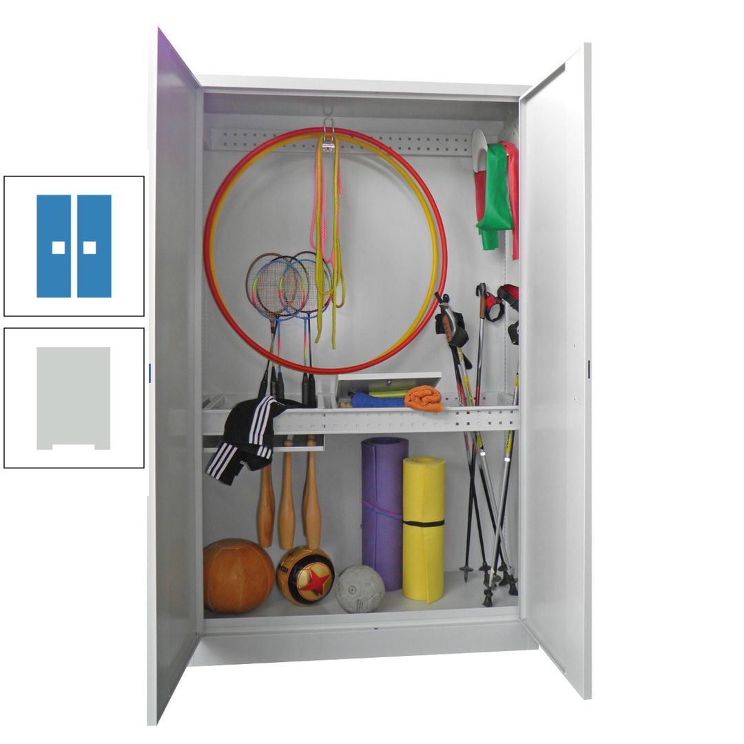 Sportschrank - Vollblechtüren - Variante 1 - 1.950x1.200x500 mm (HxBxT) - anthrazitgrau