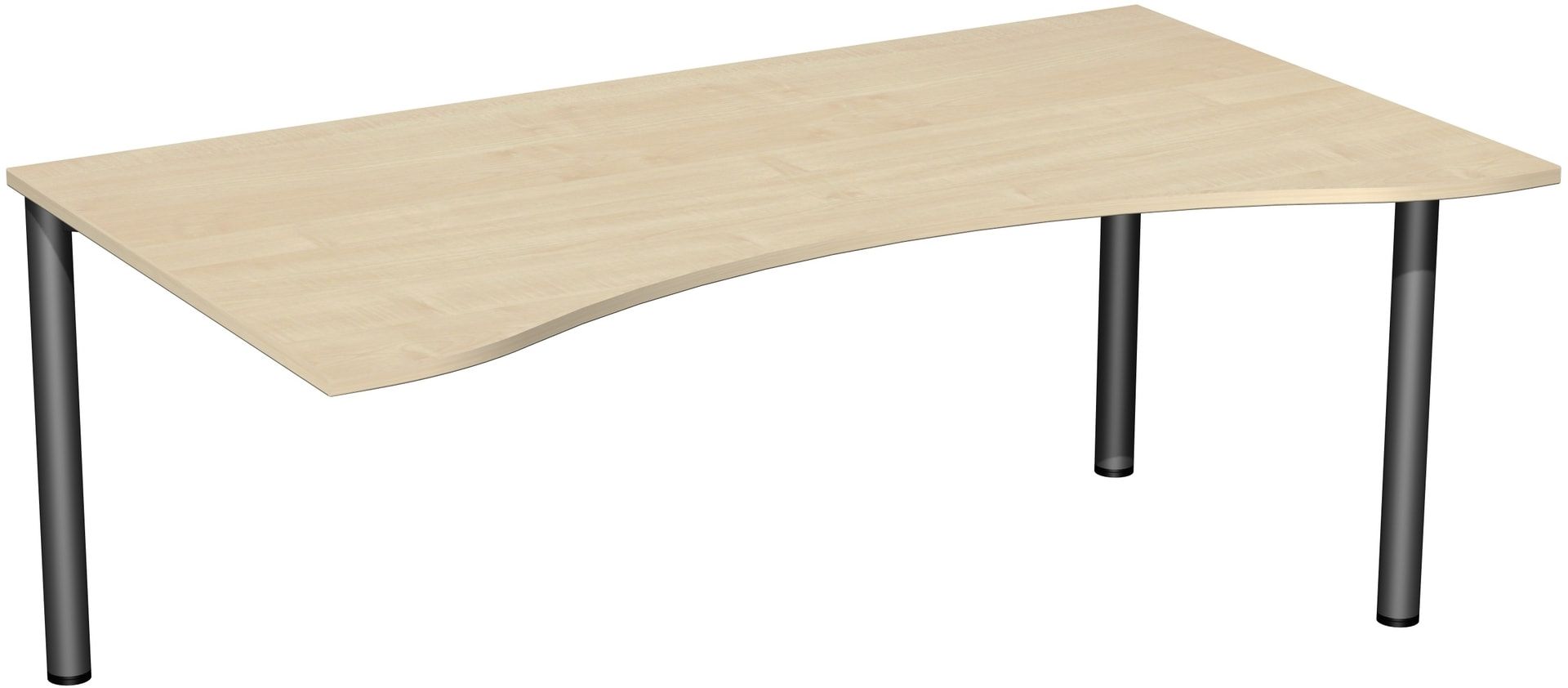 Ergo-Schreibtisch - 4-Fuß Flex - Bürotisch - 720 x 1.600 x 1.000 mm (HxBxT) - Gestell anthrazit - Ahorn