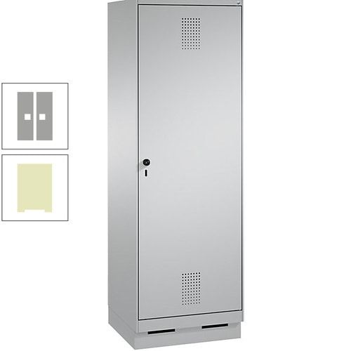 Doppel-Spind, Garderobenschrank, 1 Tür für 2 Abteile a 300 mm, Korpus anthrazitgrau, Türen anthrazitgrau, 1.800 x 600 x 500 mm (HxBxT)