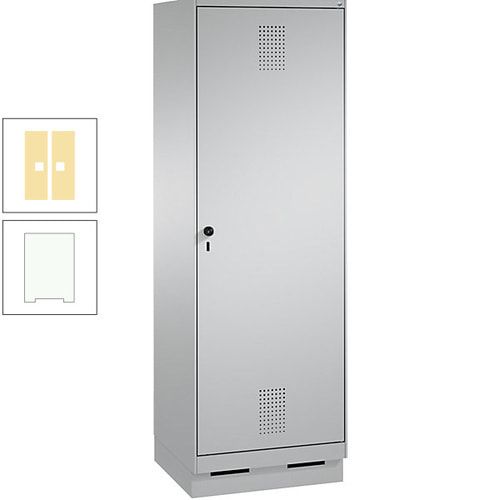 Doppel-Spind, Garderobenschrank, 1 Tür für 2 Abteile a 300 mm, Korpus anthrazitgrau, Türen anthrazitgrau, 1.800 x 600 x 500 mm (HxBxT)