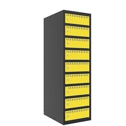 Akkuschrank, Batterieladeschrank, 9 Fächer, Überstromsicherung IP21, 1.325 x 400 x 550 mm (HxBxT), Korpusfarbe anthrazitgrau, Frontfarbe anthrazitgrau