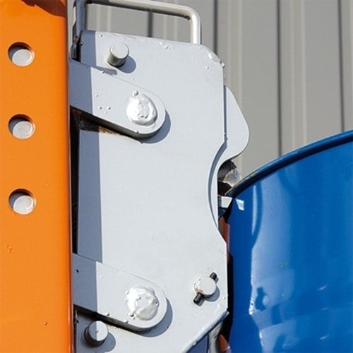 Fassgreifer für Gabelstapler, Kapazität 1 x 220 l Fass, Traglast 500 kg, Kettensicherung, Gummipuffer, Oberfläche feuerverzinkt