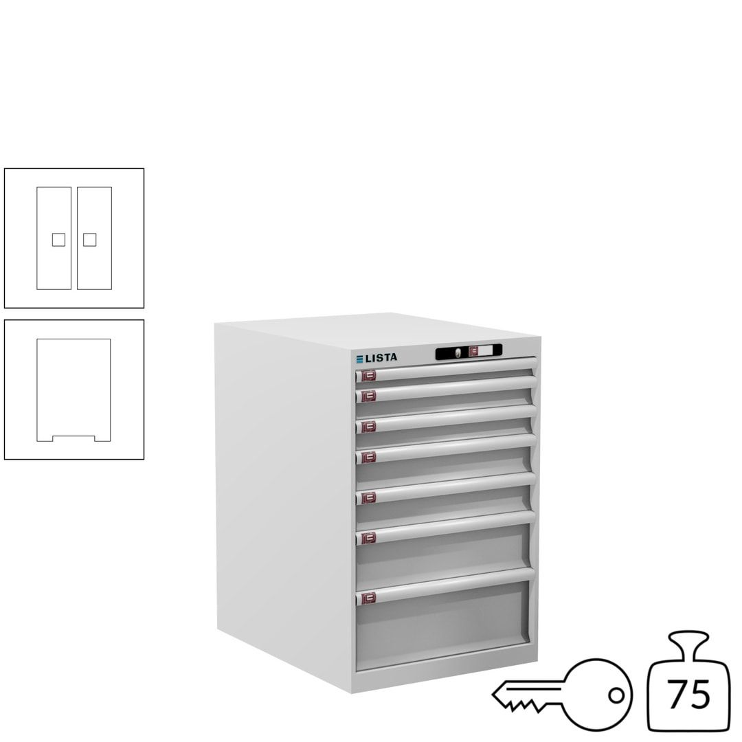 Lista Schubladenschrank - 14.404.010 - 850x564x725 mm (HxBxT) - 7 Schubladen - 75 kg - Key Lock - lichtblau (RAL 5012)