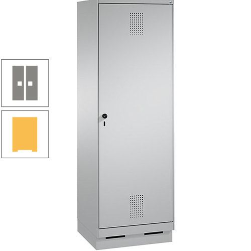 Doppel-Spind, Garderobenschrank, 1 Tür für 2 Abteile a 300 mm, Korpus anthrazitgrau, Türen anthrazitgrau, 1.800 x 600 x 500 mm (HxBxT)