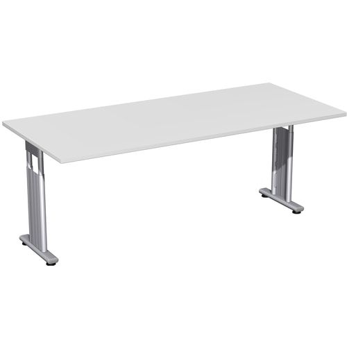 Schreibtisch - C-Fuß Flex - Bürotisch - höhenverstellbar - 820 x 1.200 x 800 mm (HxBxT) - Dekor Ahorn - Gestell silber