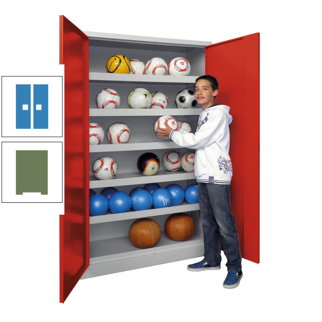 Ballschrank - Vollblechtüren - 5 Böden - 1.950x1.500x500 mm (HxBxT) - anthrazitgrau