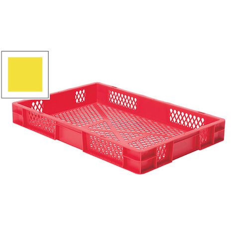 Eurobox - Eurokasten - Volumen 14,5 l - Boden und Wände durchbrochen - 75 x 400 x 600 mm (HxBxT) - VE 2 Stk. - blau