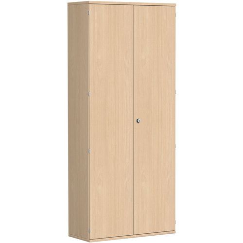 Flügeltürenschrank, Holztüren, 6 Ordnerhöhen, 5 Dekor-Einlegeböden, 2.304 x 1.000 x 425 mm (HxBxT), Frontfarbe Ahorn, Korpusfarbe Ahorn