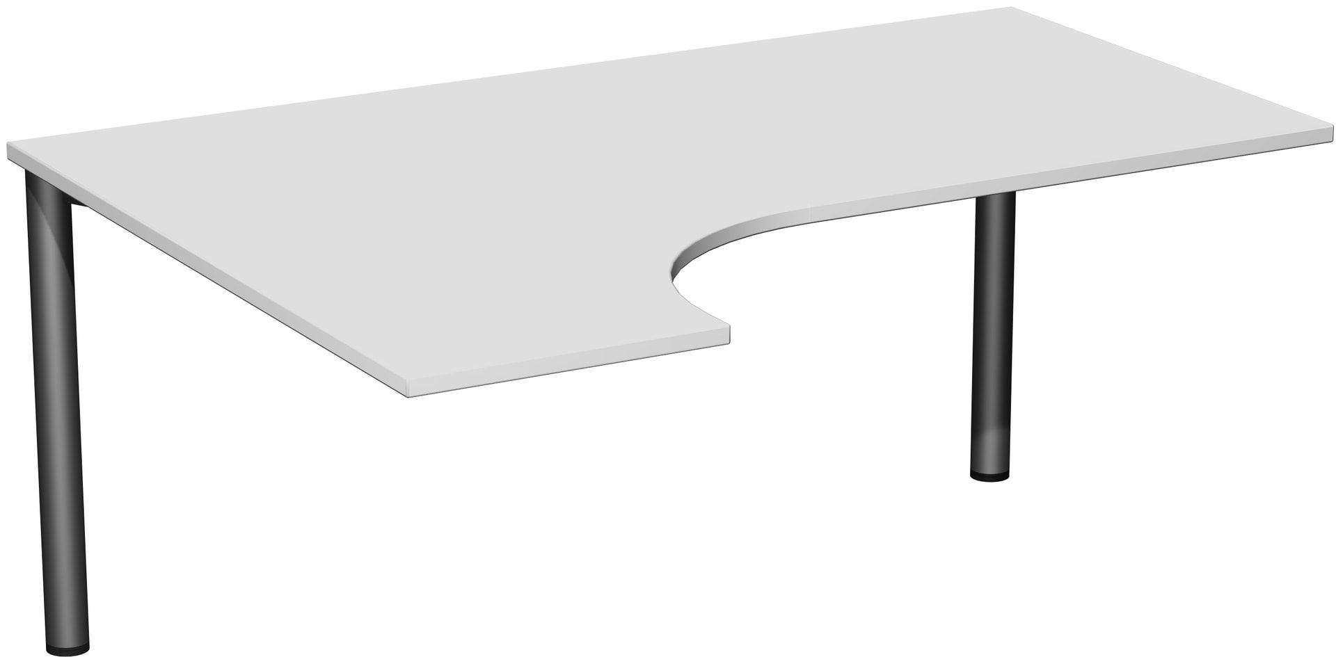Eckschreibtisch - Ecke links - 4-Fuß Flex - 720 x 1.600 x 1.200 mm (HxBxT) - Gestell anthrazit - Ahorn