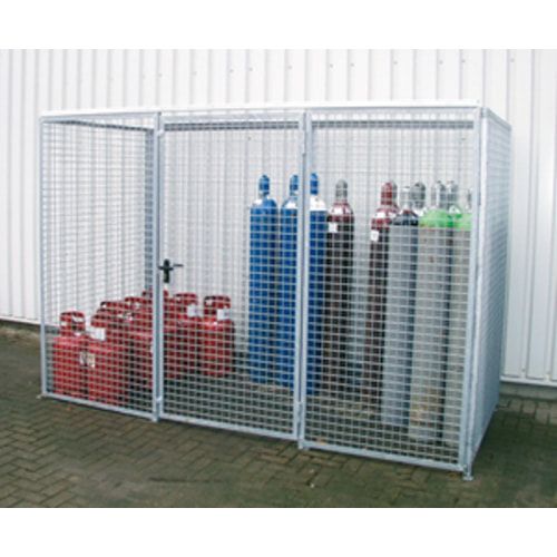 Gasflaschencontainer - für 104 220-mm-Flaschen - Doppelflügeltor - Dach