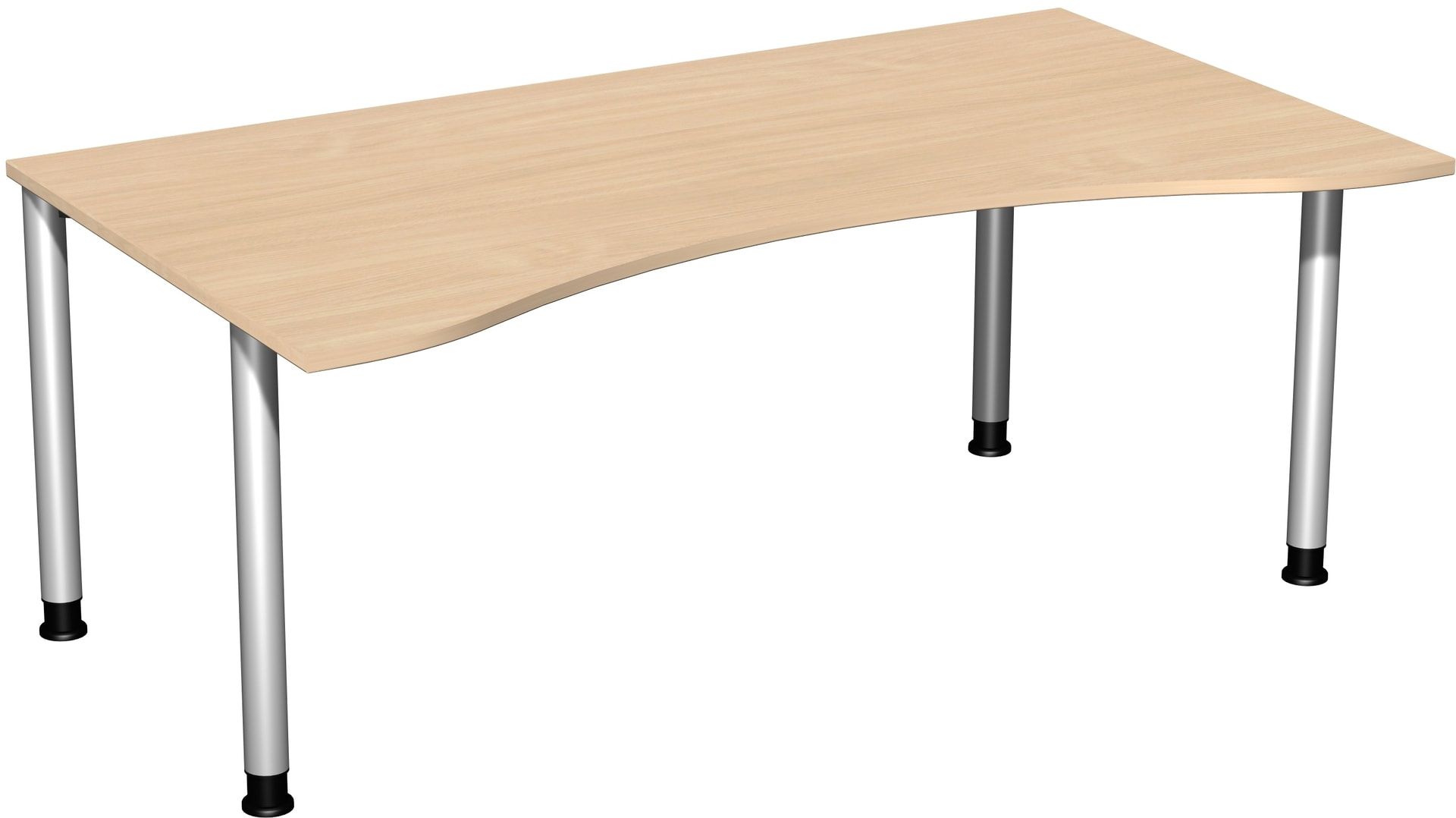 Ergo-Schreibtisch - 4-Fuß Flex - Bürotisch - Höhe 680-800 mm - 1.600 x 1.000 mm (BxT) - Gestell anthrazit - Ahorn