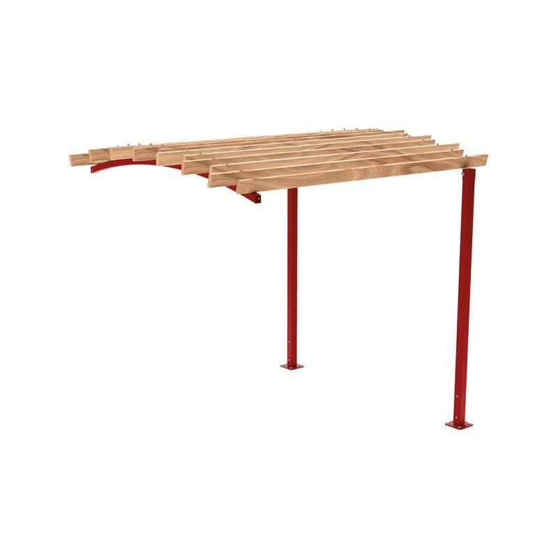 Pergola Fronterweiterung 1, Kiefer druckimprägniert Klasse 4, Stahlrohr 80x80 mm, 2.910 x 2.520 x 3.020 mm (HxBxT) fvz, beschichtet, Farbe Enzianblau