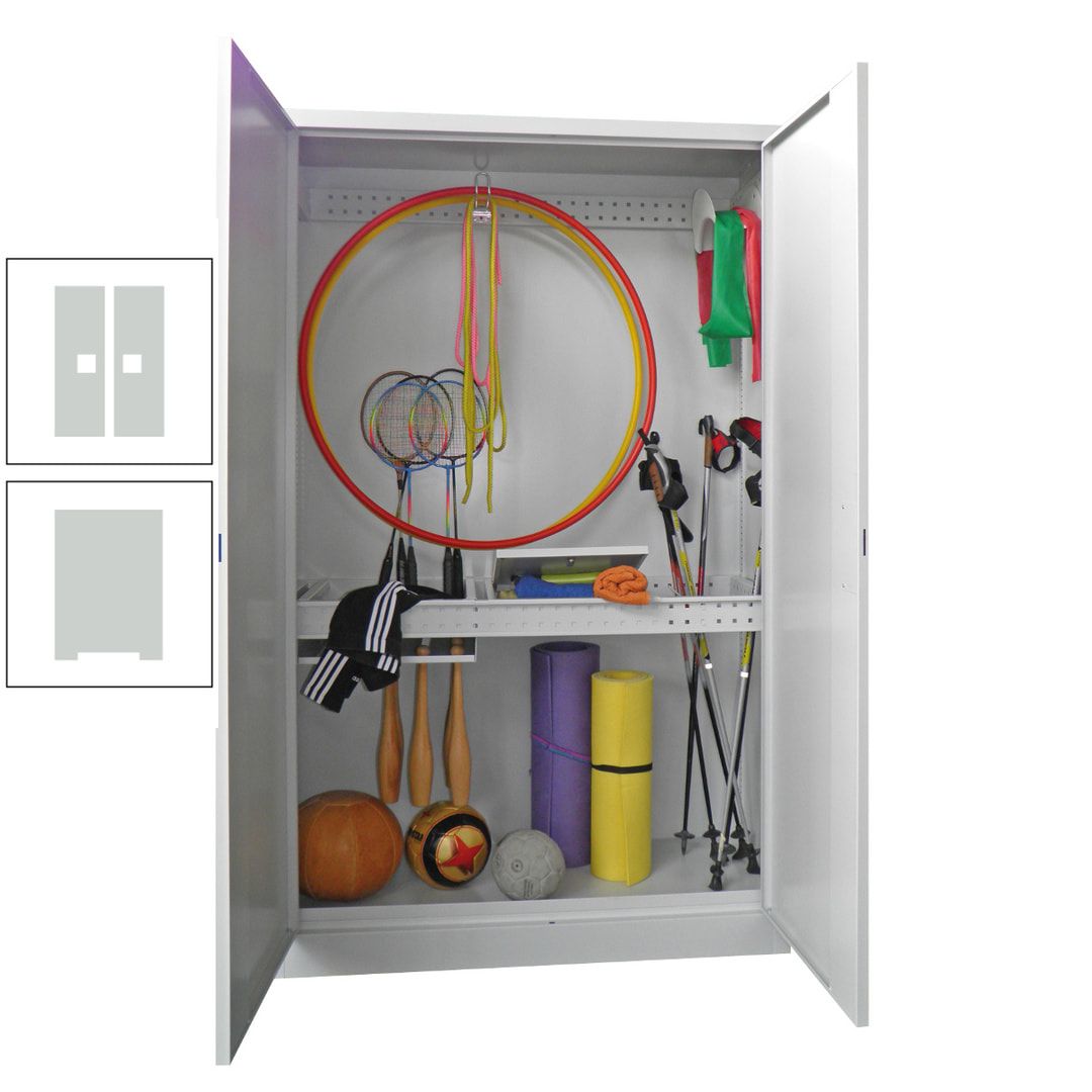 Sportschrank - Vollblechtüren - Variante 1 - 1.950x1.200x500 mm (HxBxT) - anthrazitgrau