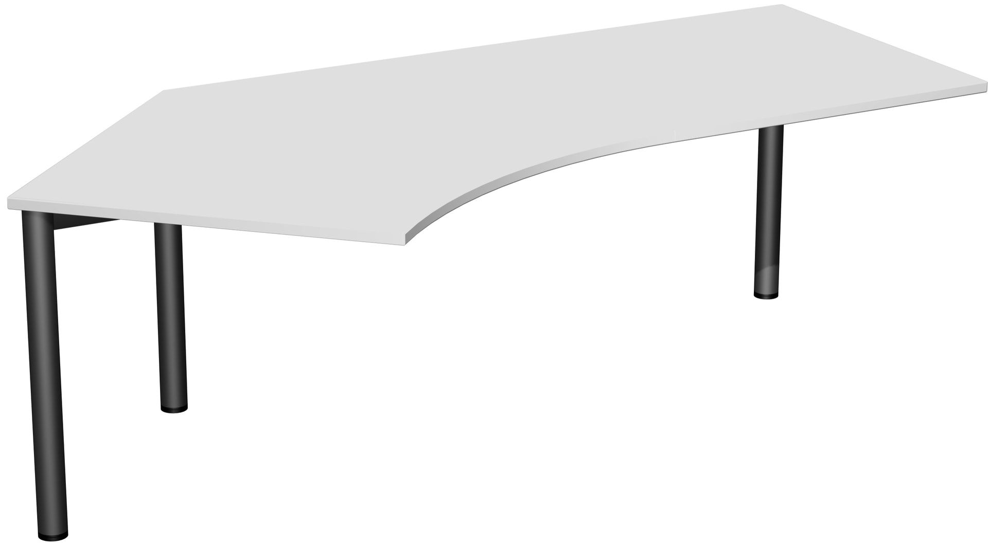 Winkel-Schreibtisch - Winkel links - 4-Fuß Flex - 720 x 2.166 x 1.130 mm (HxBxT) - Gestell anthrazit - Ahorn