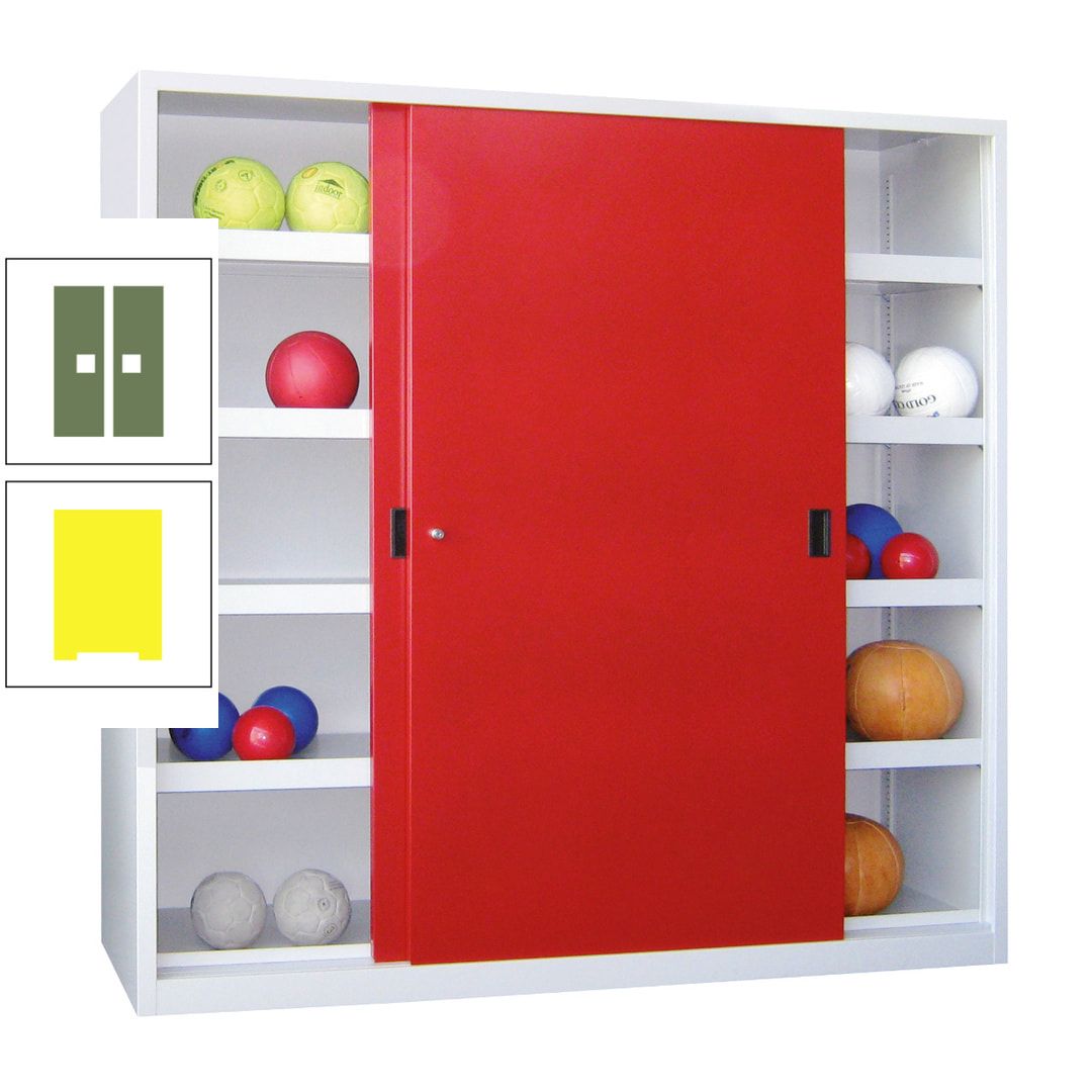 Ballschrank - Schiebetüren - Trennwand - 8 Böden - 1.950x1.500x600 mm (HxBxT) - anthrazitgrau