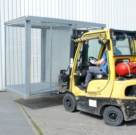 Fahrbarer Gasflaschencontainer - Kapazität und Boden wählbar - feuerverzinkt