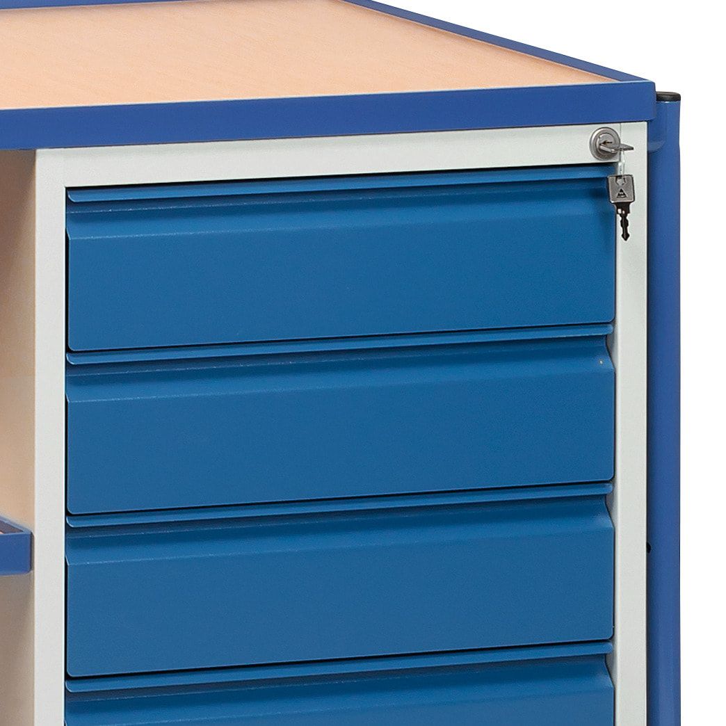 Fetra - Werkstattwagen - 300 kg - 1.040 x 600 x 1.130 mm (HxBxT) - 4 Schubladen