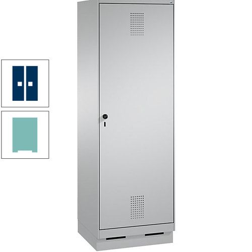 Doppel-Spind, Garderobenschrank, 1 Tür für 2 Abteile a 300 mm, Korpus anthrazitgrau, Türen anthrazitgrau, 1.800 x 600 x 500 mm (HxBxT)