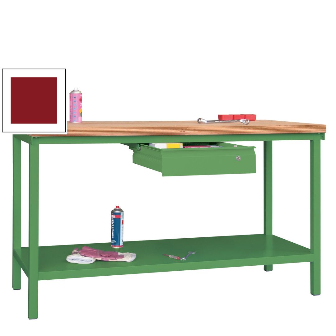 Werkbank mit Ablageboden - 1 Schublade - 900 x 1.500 x 700 mm (HxBxT) - Traglast 1.050 kg - anthrazitgrau