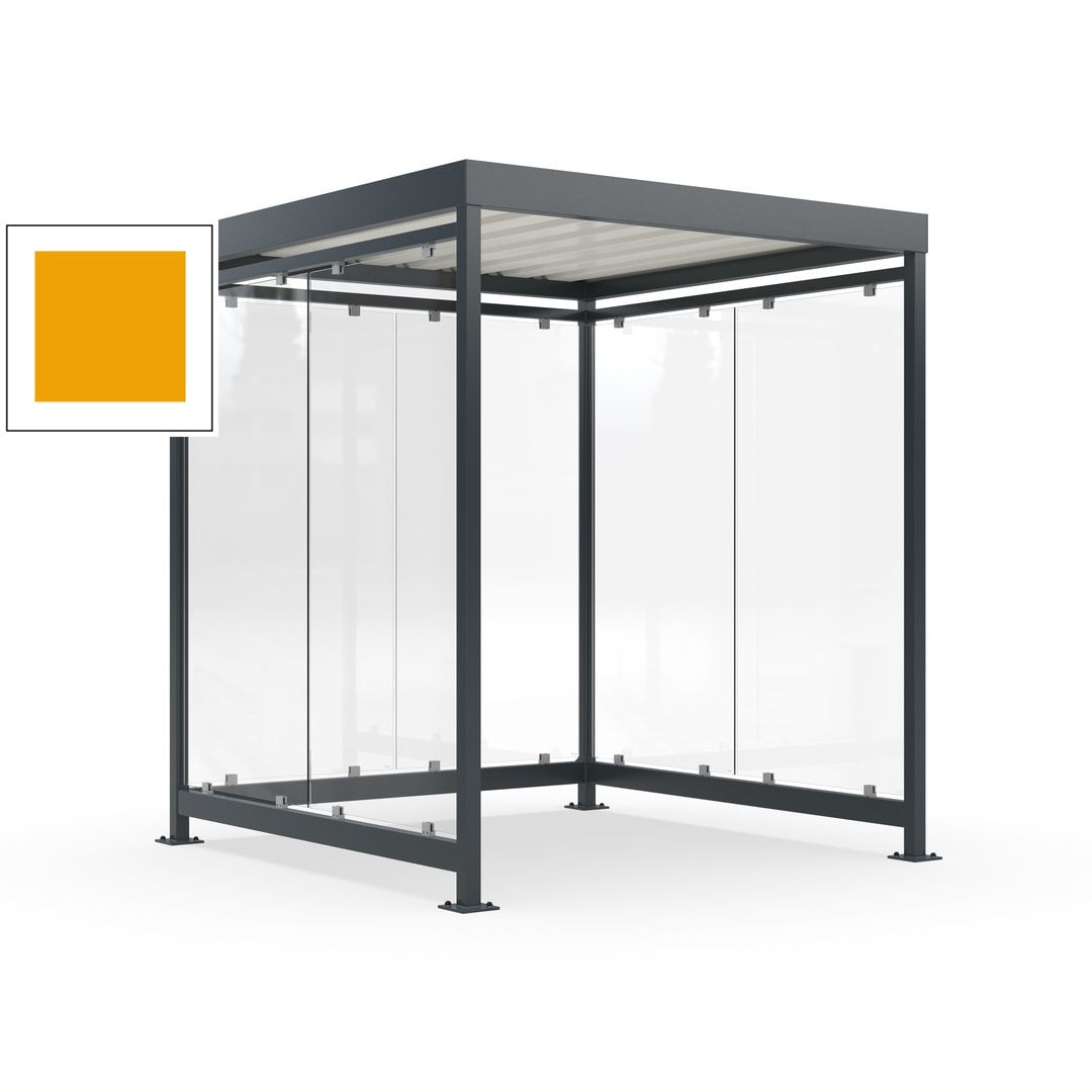 Raucherunterstand, Bushaltestelle, 6-7 Personen, 6 Wände, 2.510 x 2.165 x 2.165 mm (HxBxT), Achatgrau