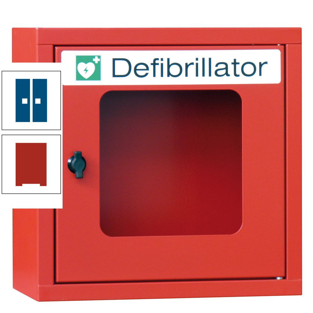 Defibrillatorenschrank - 400 x 400 x 200 mm (HxBxT) - Sichtfenster - anthrazitgrau