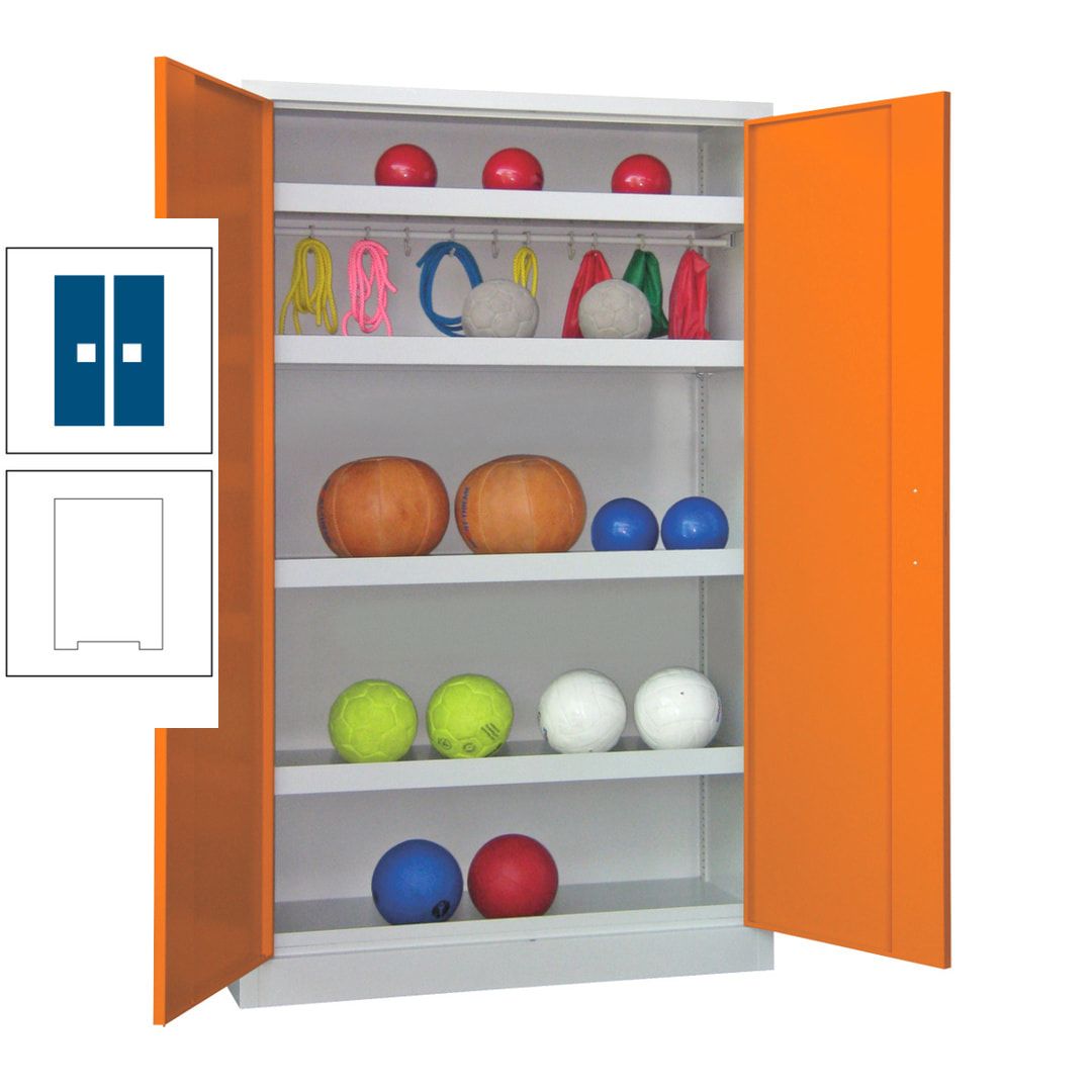 Ballschrank - Vollblechtüren - 4 Böden - 1 Hakenleiste - 1.950x1.200x500 mm (HxBxT) - anthrazitgrau