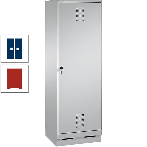 Doppel-Spind, Garderobenschrank, 1 Tür für 2 Abteile a 300 mm, Korpus anthrazitgrau, Türen anthrazitgrau, 1.800 x 600 x 500 mm (HxBxT)