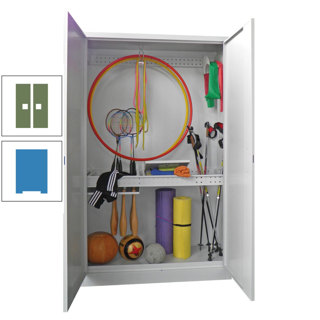 Sportschrank - Vollblechtüren - Variante 1 - 1.950x1.200x500 mm (HxBxT) - anthrazitgrau