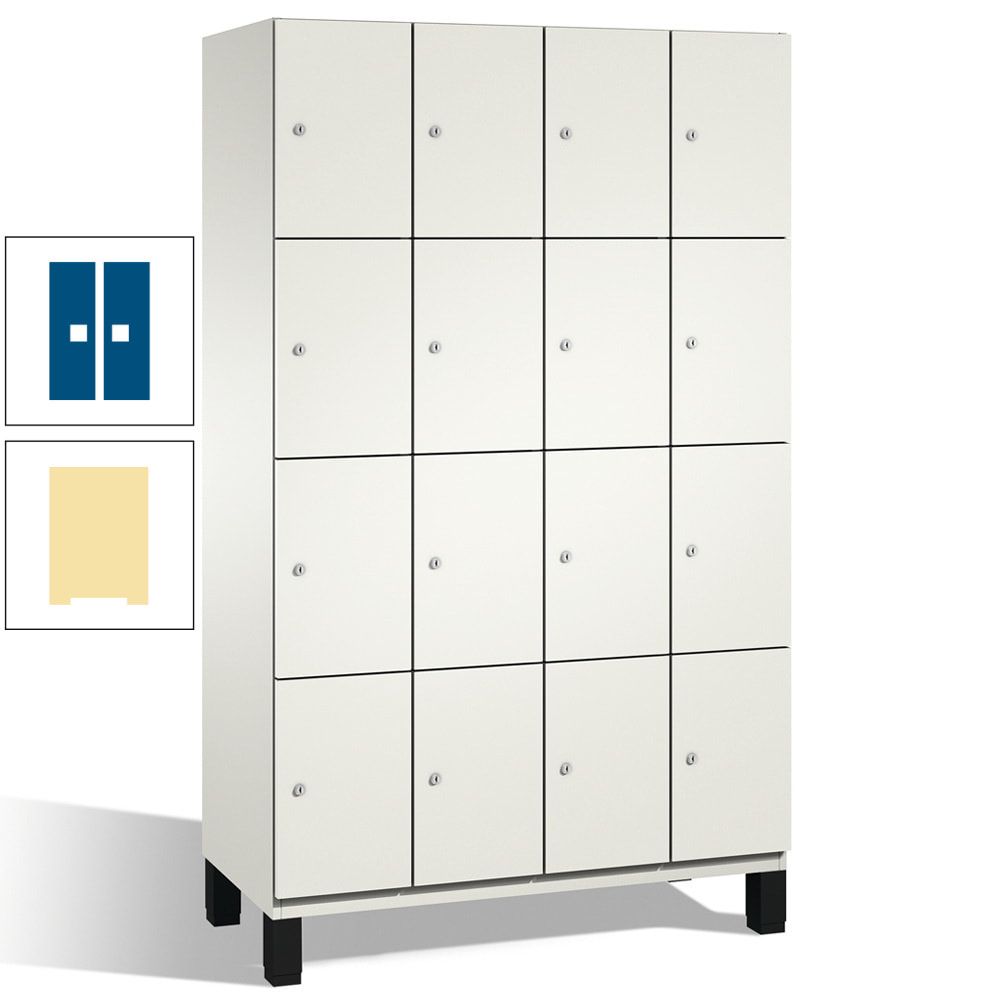 Fächerschrank, Stahlschrank, 16 Fächer, Türöffnungsbegrenzer, mit Füßen, Korpus lichtgrau, Tür anthrazitgrau, 1.980 x 1.200 x 525 mm (HxBxT)