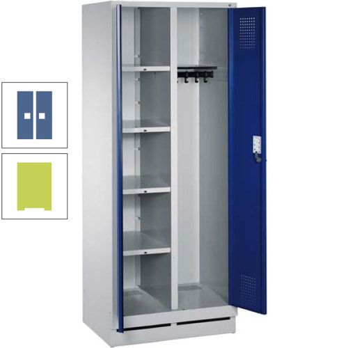 Mehrzweckschrank, Doppeltüren, Füße, 2 Abteile a 300 mm, Korpus anthrazitgrau, Tür anthrazitgrau, 1.800 x 600 x 500 mm (HxBxT)