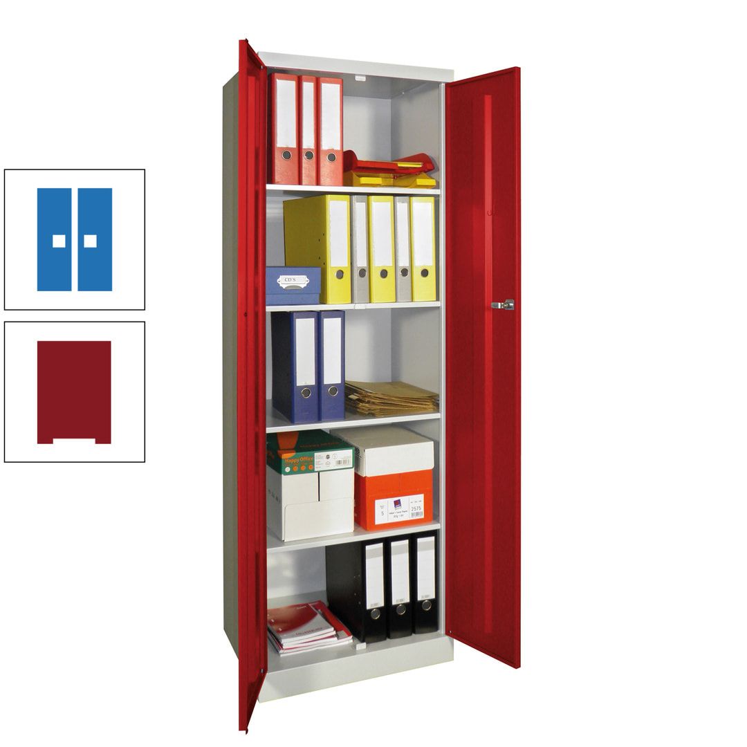 Aktenschrank - Sockel - 4 Böden - 1.800x600x500 mm (HxBxT) - Zylinderschloss - anthrazitgrau
