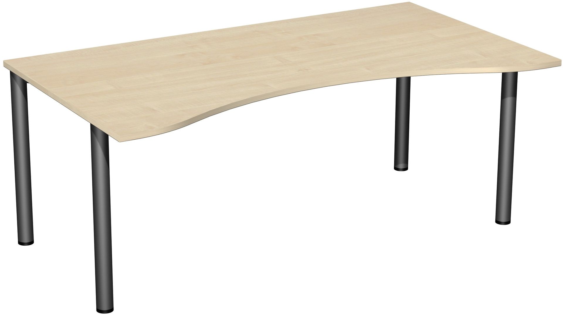 Ergo-Schreibtisch - 4-Fuß Flex - Bürotisch - 720 x 1.600 x 1.000 mm (HxBxT) - Gestell anthrazit - Ahorn