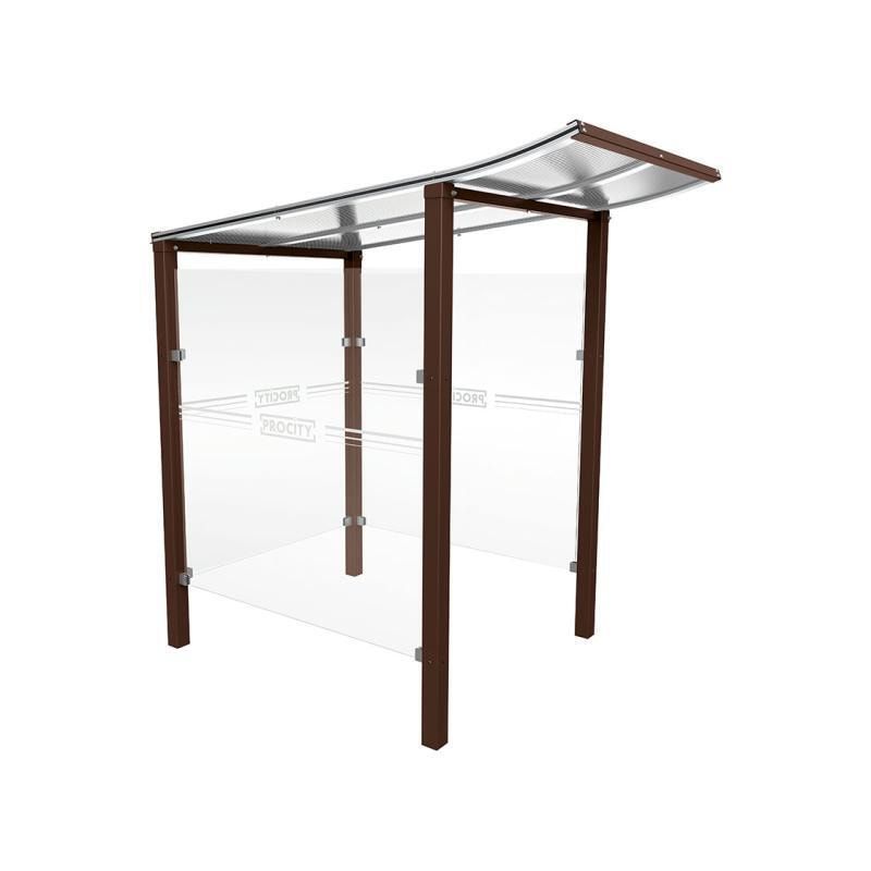 Automatenüberdachung, Automatendach, Stahlpfosten, Polycarbonatdach, UV-behandelt, Einbetonierung, 2.100 x 1.300 x 1.500 mm (HxBxT), Farbe enzianblau