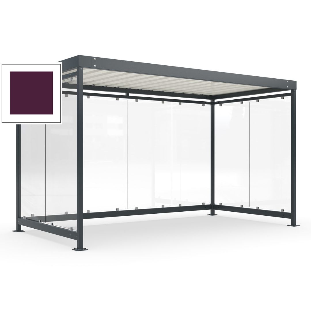 Fahrradunterstand, Fahrgastunterstand, Bushaltestelle, Bausatz, 12-13 Personen, 2.510 x 4.195 x 2.165 mm (HxBxT), 8 Wände, Achatgrau