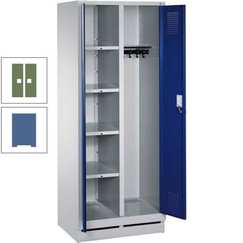 Mehrzweckschrank, Doppeltüren, Füße, 2 Abteile a 300 mm, Korpus anthrazitgrau, Tür anthrazitgrau, 1.800 x 600 x 500 mm (HxBxT)