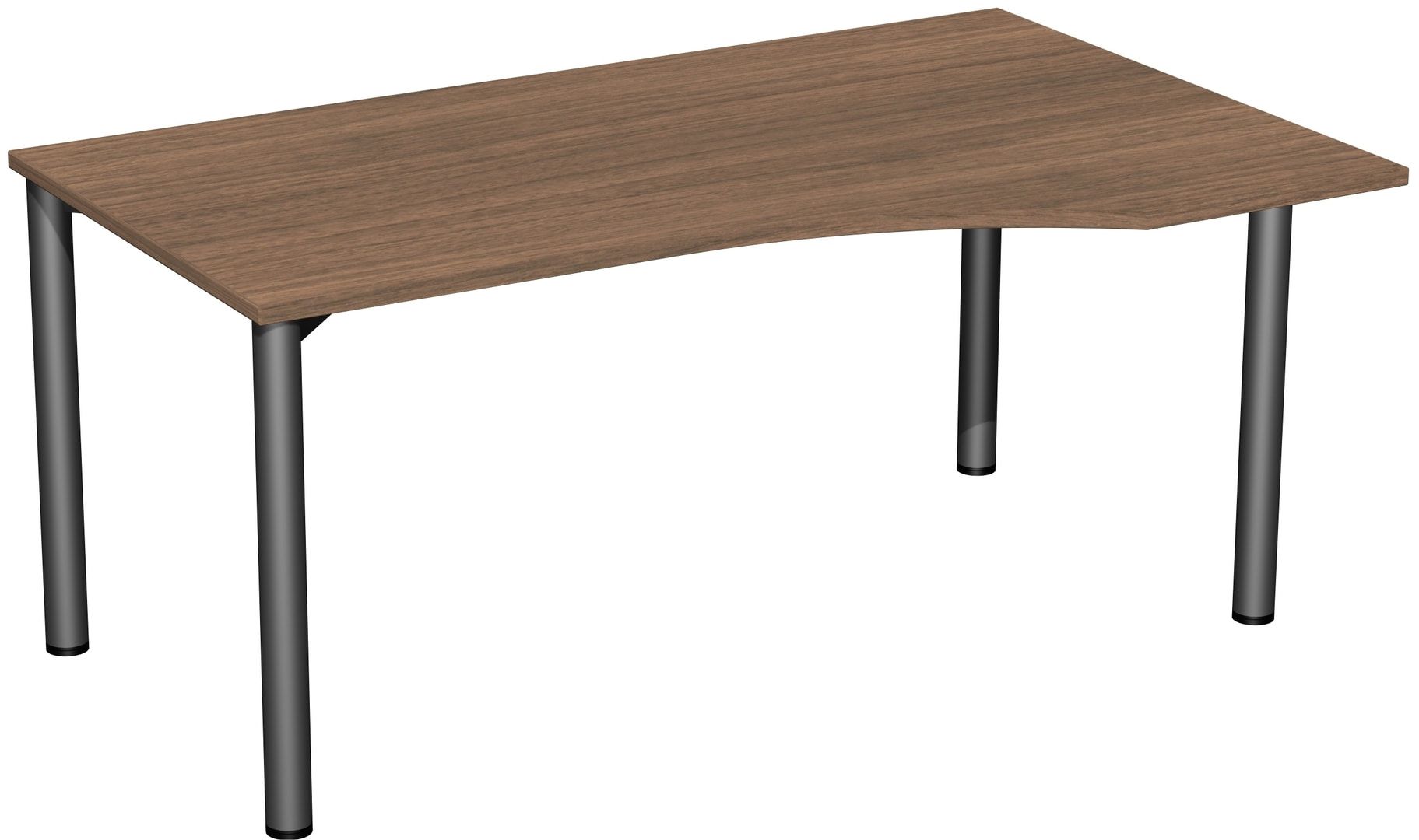 Eckschreibtisch - Ecke rechts - 4-Fuß Flex - 720 x 1.600 x 1.000 mm (HxBxT) - Gestell anthrazit - Ahorn