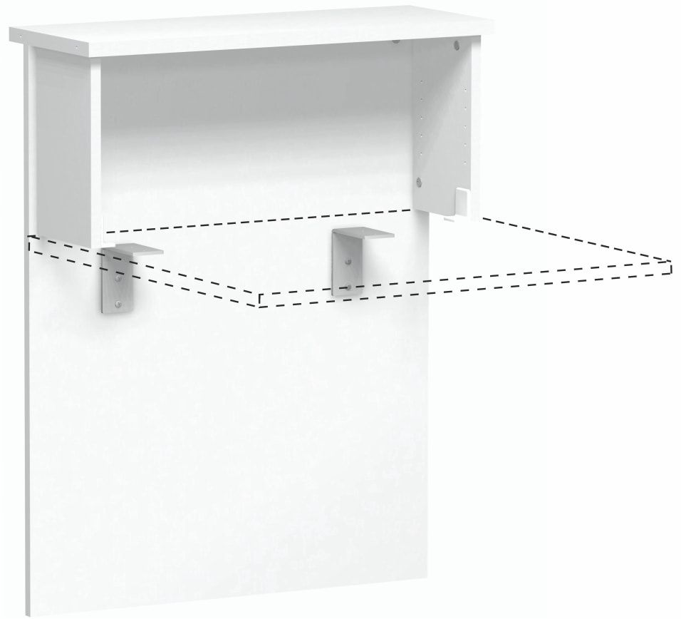 Anbau Thekenelement, Anbaumodul, 25 mm Dreischicht-Feinspan, 1.025 x 1.000 x 300 mm (HxBxT), Dekor Ahorn