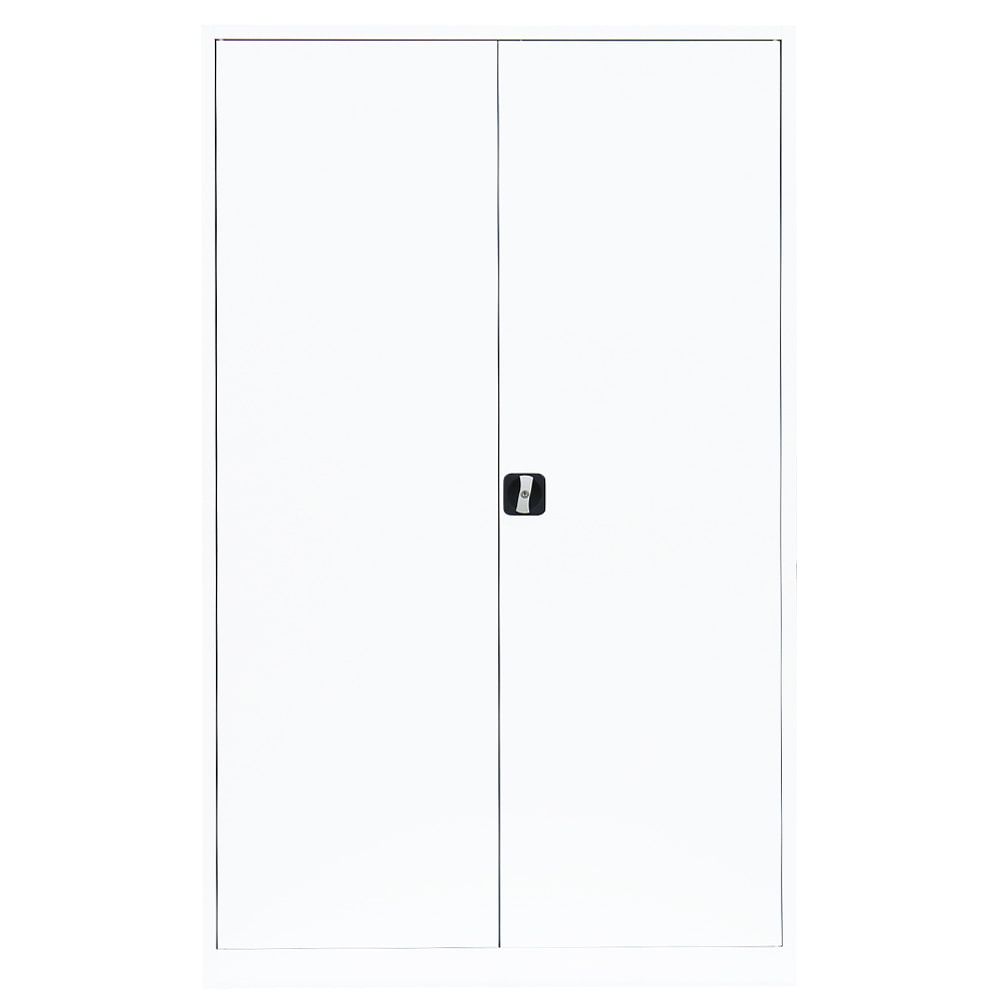 Aktenschrank, Büroschrank, abschließbar, Flügeltüren, 4 Fachböden, 1.950 x 1.200 x 422 mm (HxBxT), Stahl, Korpus und Türen in lichtgrau
