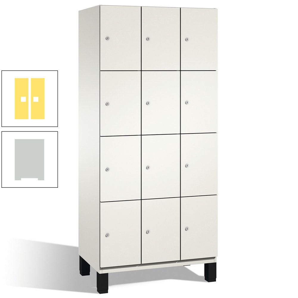 Fächerschrank, Stahlschrank, 12 Fächer, Türöffnungsbegrenzer, mit Füßen, Korpus lichtgrau, Tür anthrazitgrau, 1.980 x 900 x 525 mm (HxBxT)